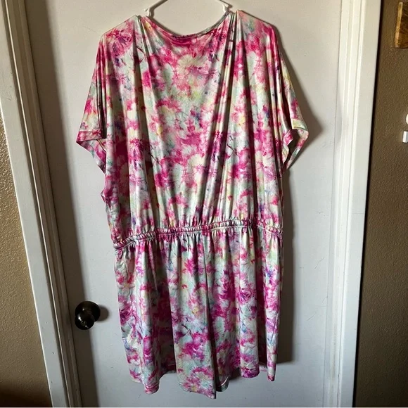 Woman’s Plus Size Tie Dye Shorts Romper 4X - Picture 5 of 6